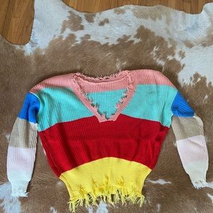 BRAND NEW NEVER WORN BOHO CROP SWEATER